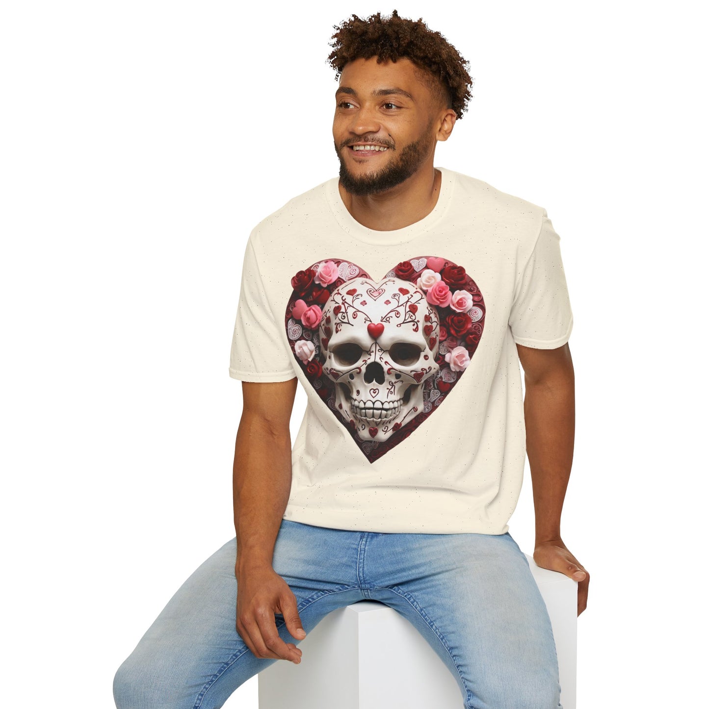 S=T=FU / 015 TVS 001 / Unisex Softstyle T-Shirt / Valentine Skull 01