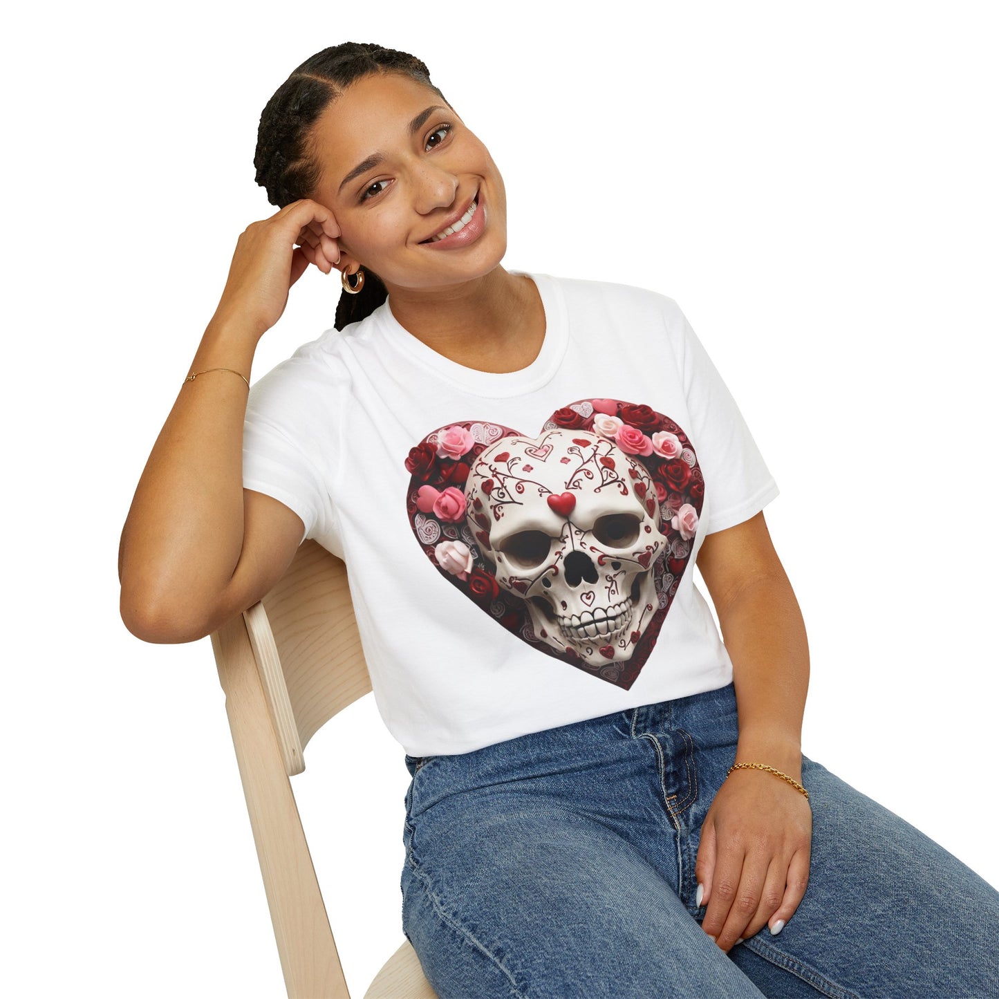 S=T=FU / 015 TVS 001 / Unisex Softstyle T-Shirt / Valentine Skull 01