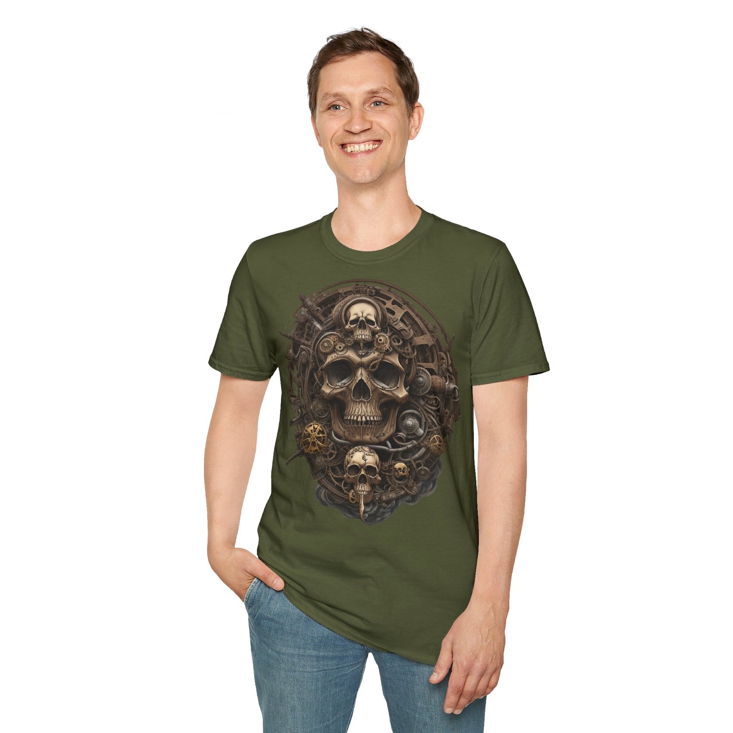 S=T=FU / 006 TSS 001 / Unisex Softstyle T-Shirt / Bronze Skull 01