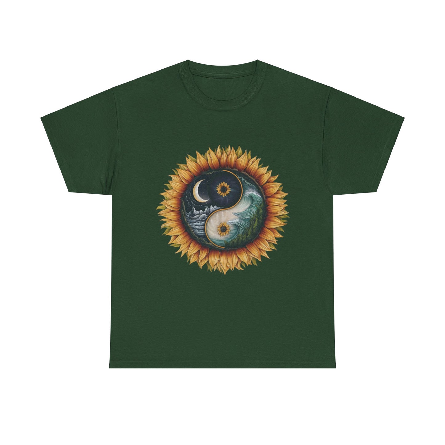 S=T=FU / 009 TAY 001 / Unisex Heavy Cotton Tee / Yin Yang Sunflower