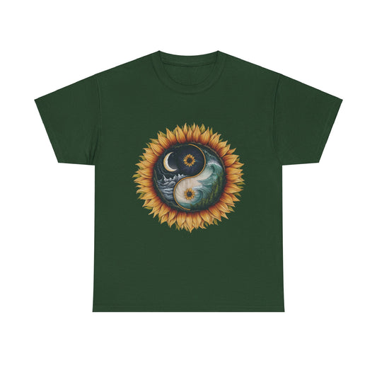 S=T=FU / 009 TAY 001 / Unisex Heavy Cotton Tee / Yin Yang Sunflower