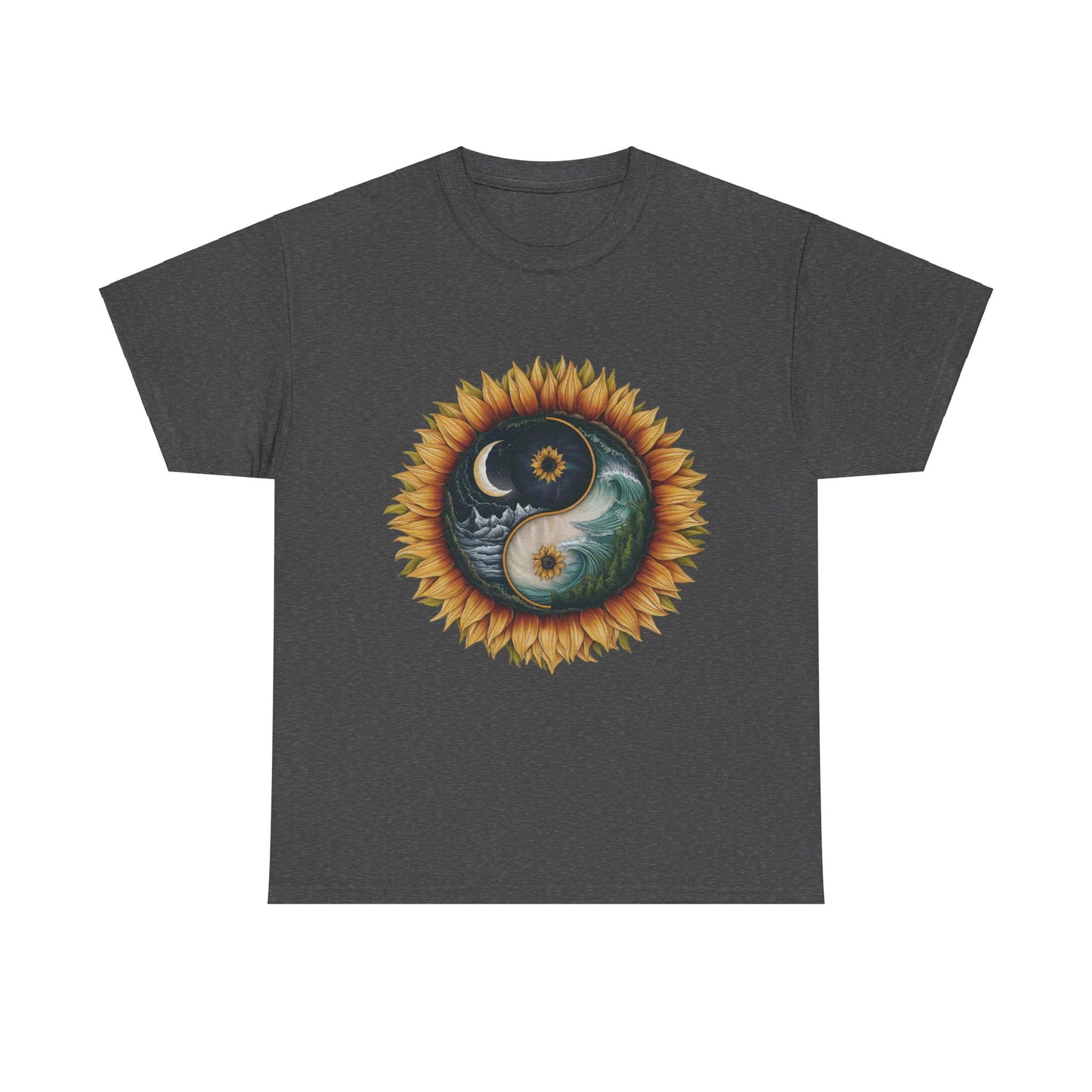 S=T=FU / 009 TAY 001 / Unisex Heavy Cotton Tee / Yin Yang Sunflower