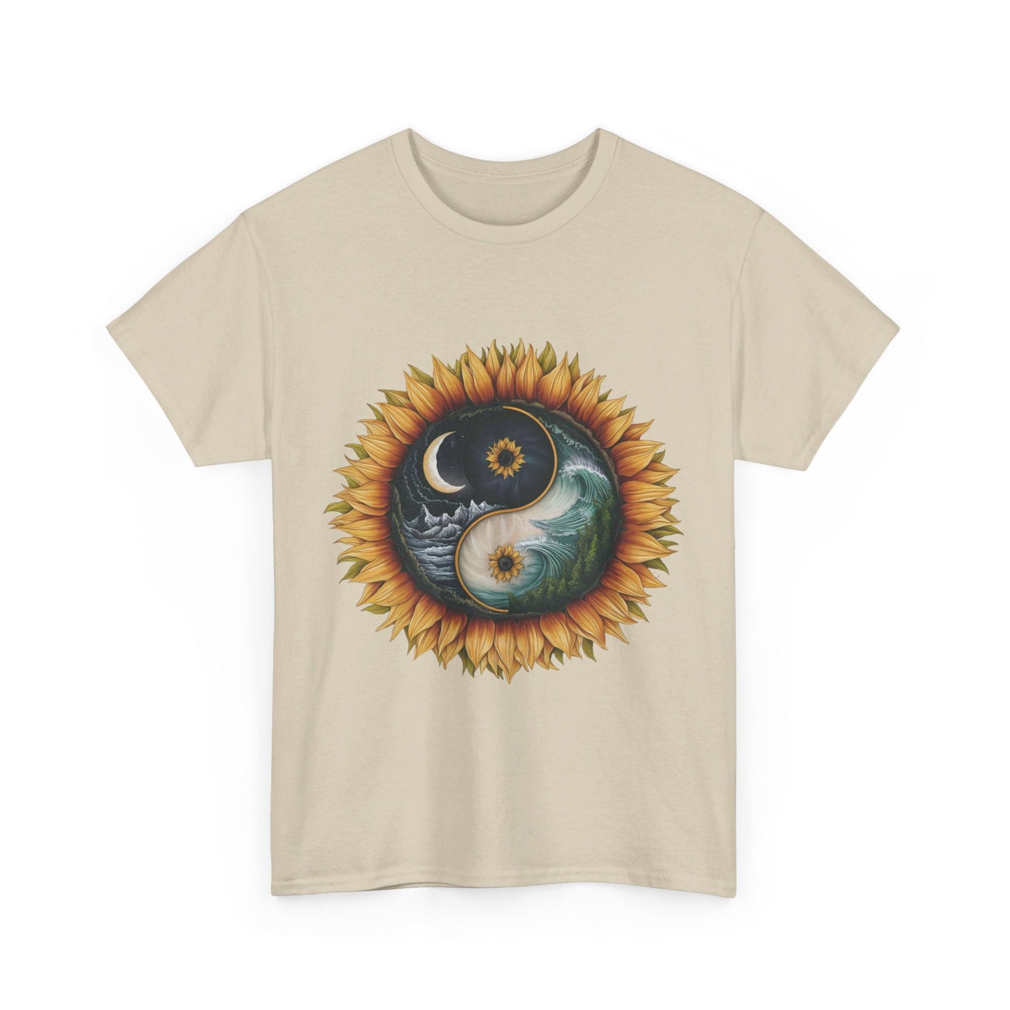 S=T=FU / 009 TAY 001 / Unisex Heavy Cotton Tee / Yin Yang Sunflower