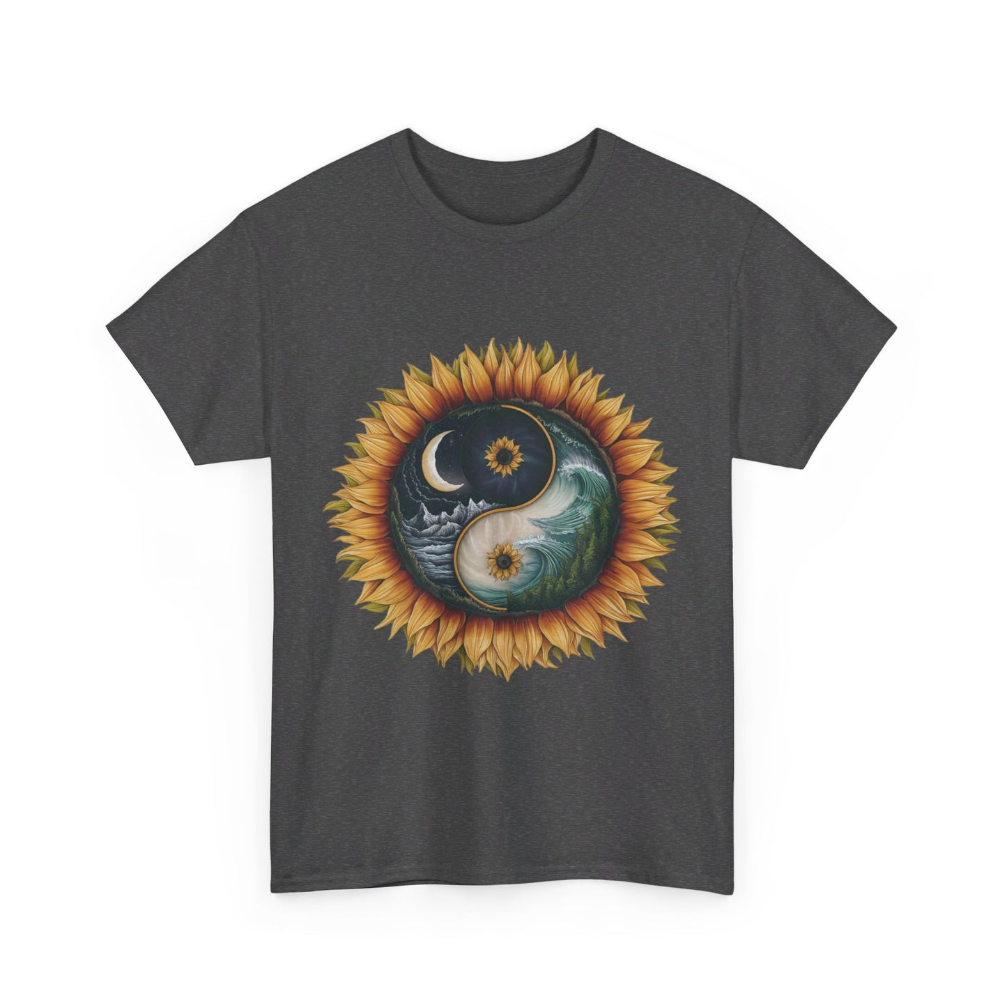 S=T=FU / 009 TAY 001 / Unisex Heavy Cotton Tee / Yin Yang Sunflower