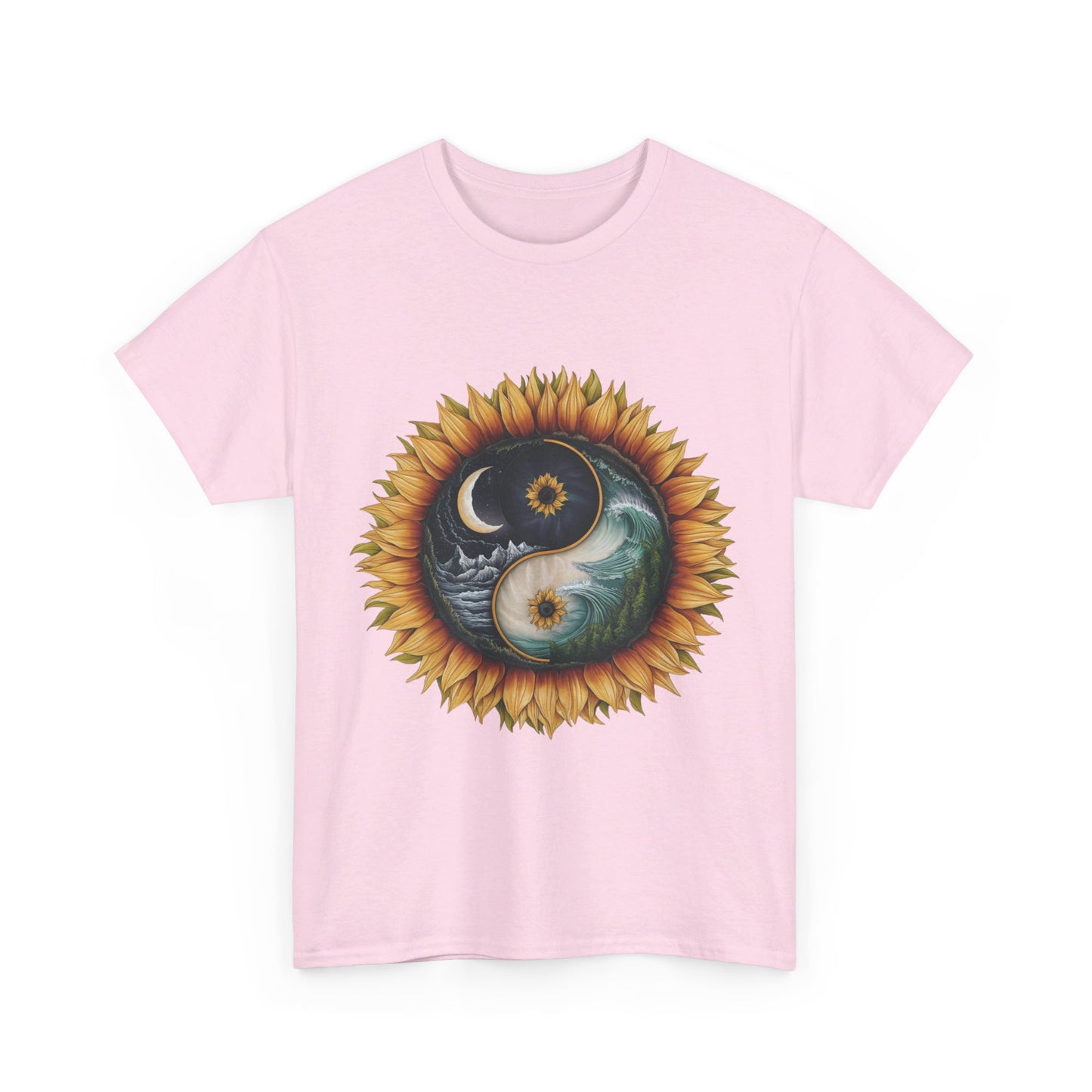 S=T=FU / 009 TAY 001 / Unisex Heavy Cotton Tee / Yin Yang Sunflower