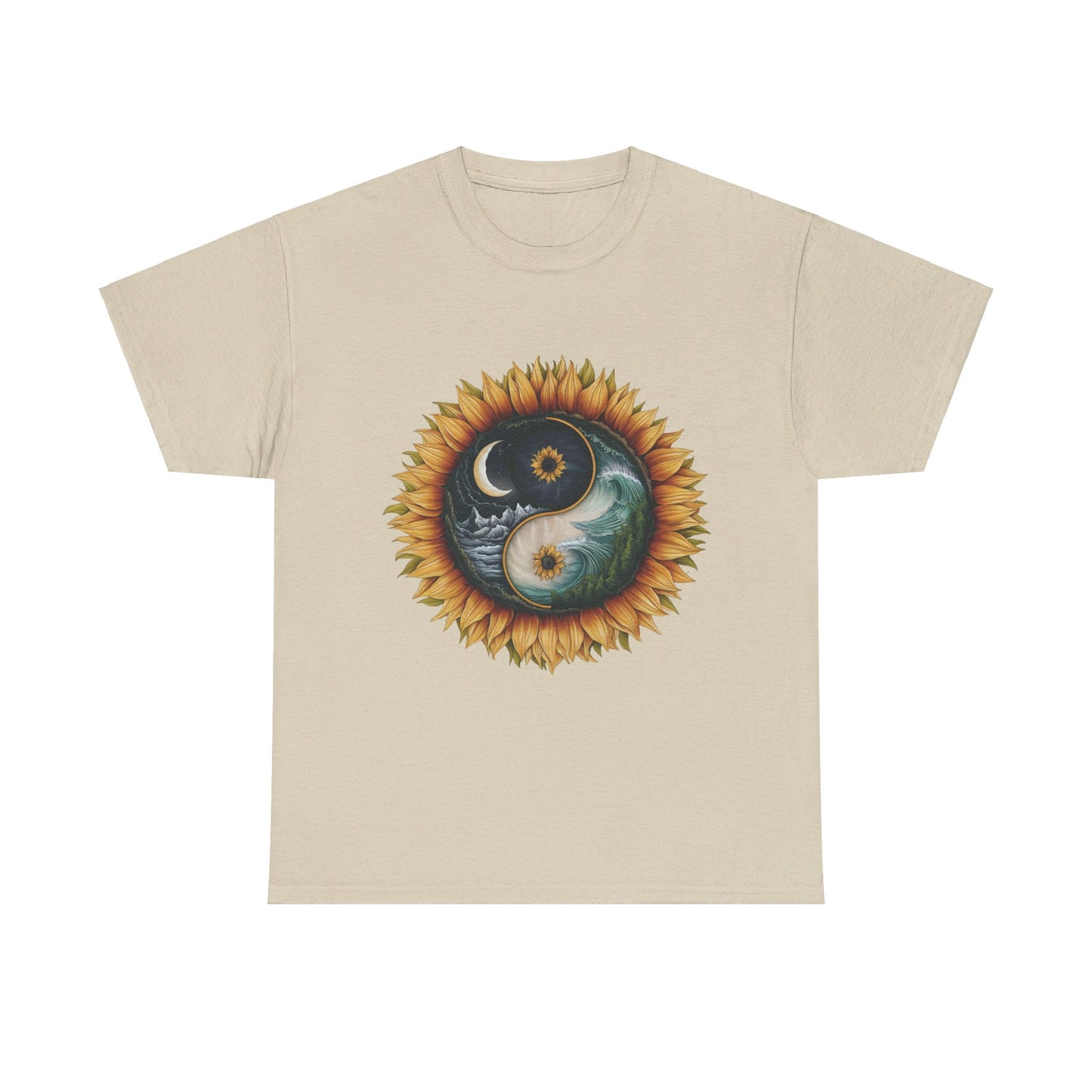 S=T=FU / 009 TAY 001 / Unisex Heavy Cotton Tee / Yin Yang Sunflower