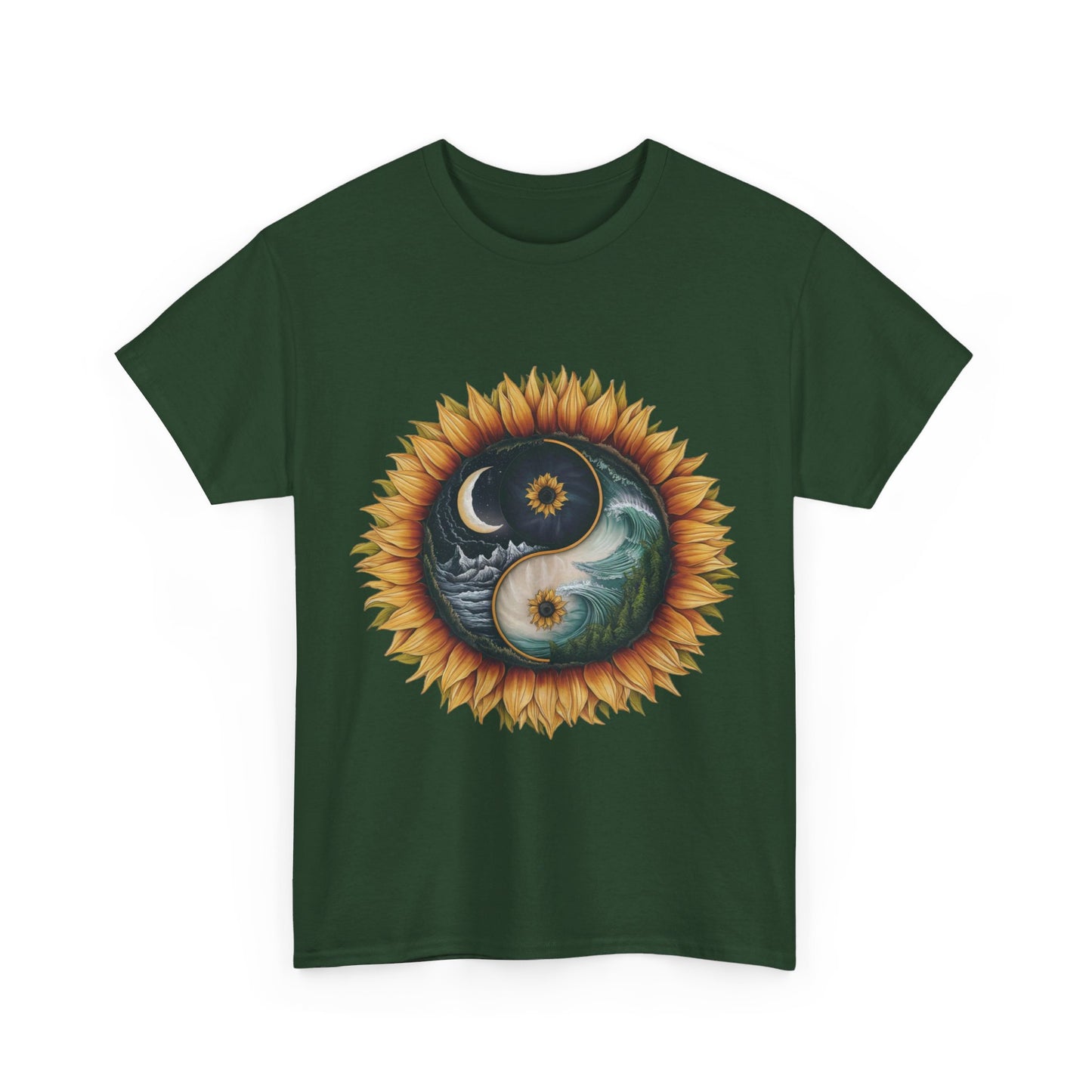 S=T=FU / 009 TAY 001 / Unisex Heavy Cotton Tee / Yin Yang Sunflower