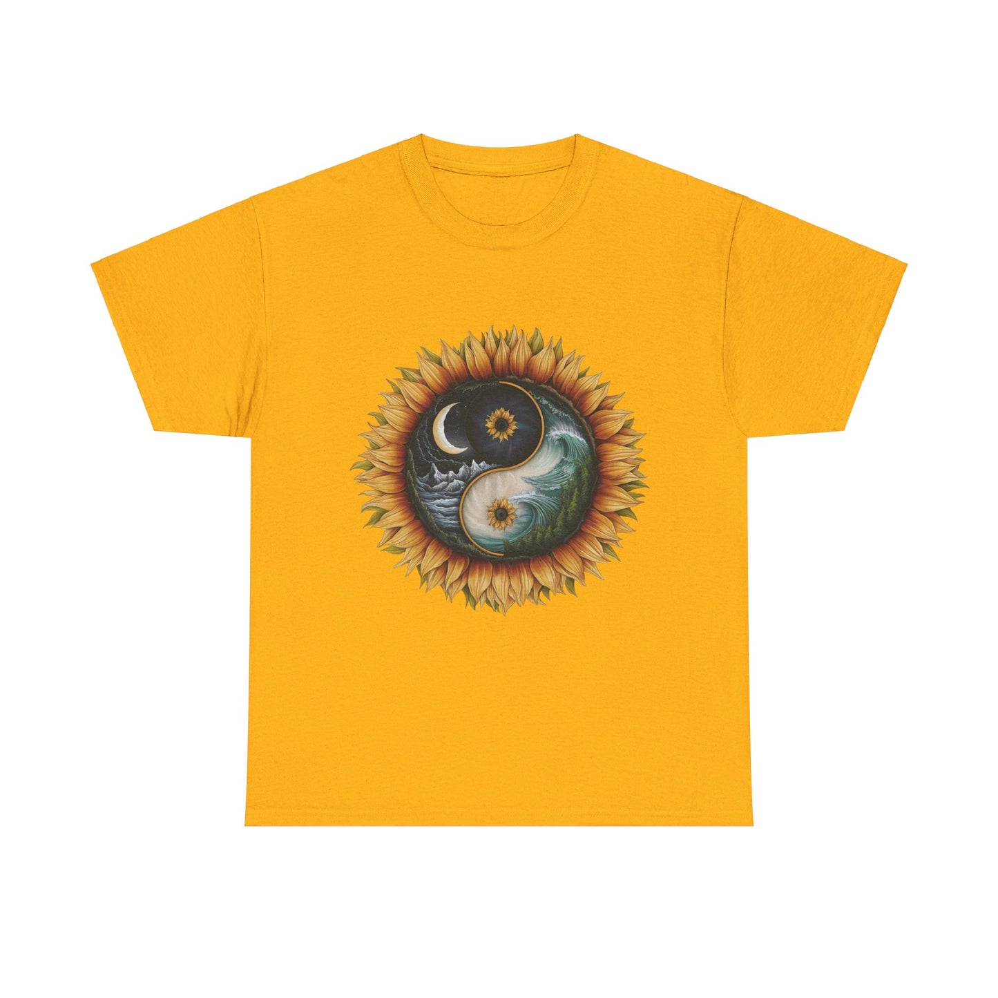 S=T=FU / 009 TAY 001 / Unisex Heavy Cotton Tee / Yin Yang Sunflower
