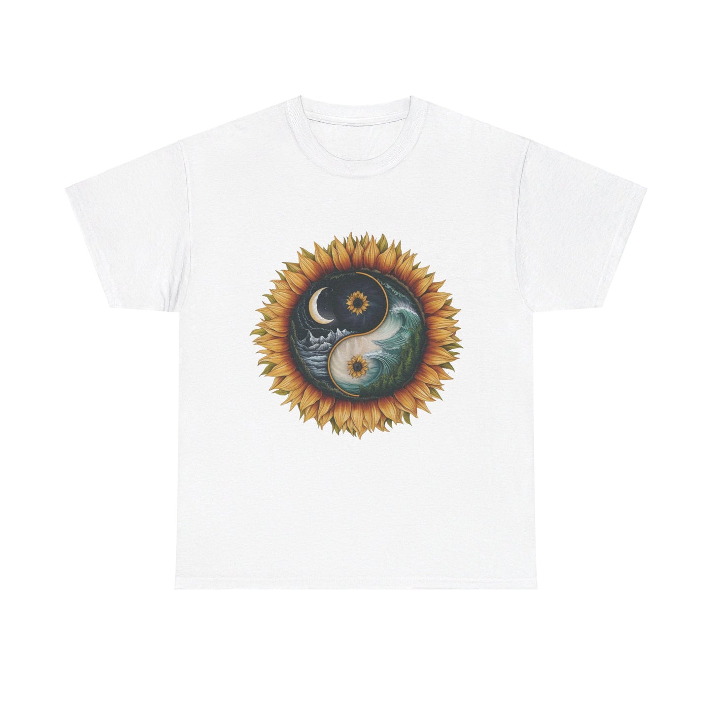 S=T=FU / 009 TAY 001 / Unisex Heavy Cotton Tee / Yin Yang Sunflower