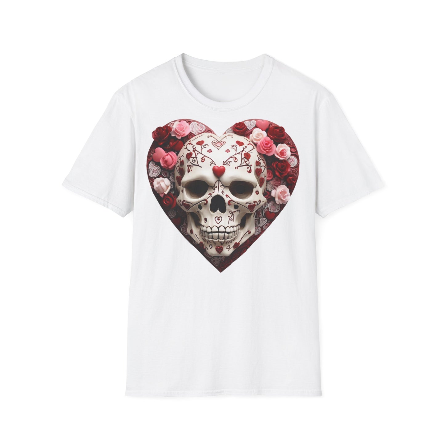 S=T=FU / 015 TVS 001 / Unisex Softstyle T-Shirt / Valentine Skull 01