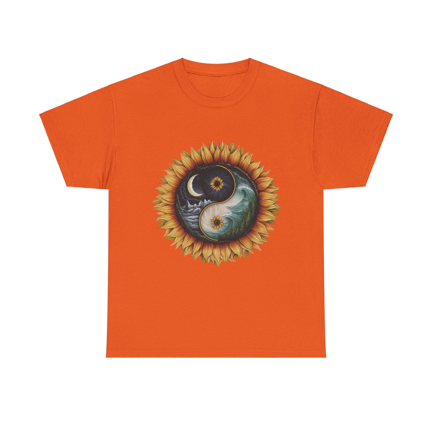 S=T=FU / 009 TAY 001 / Unisex Heavy Cotton Tee / Yin Yang Sunflower