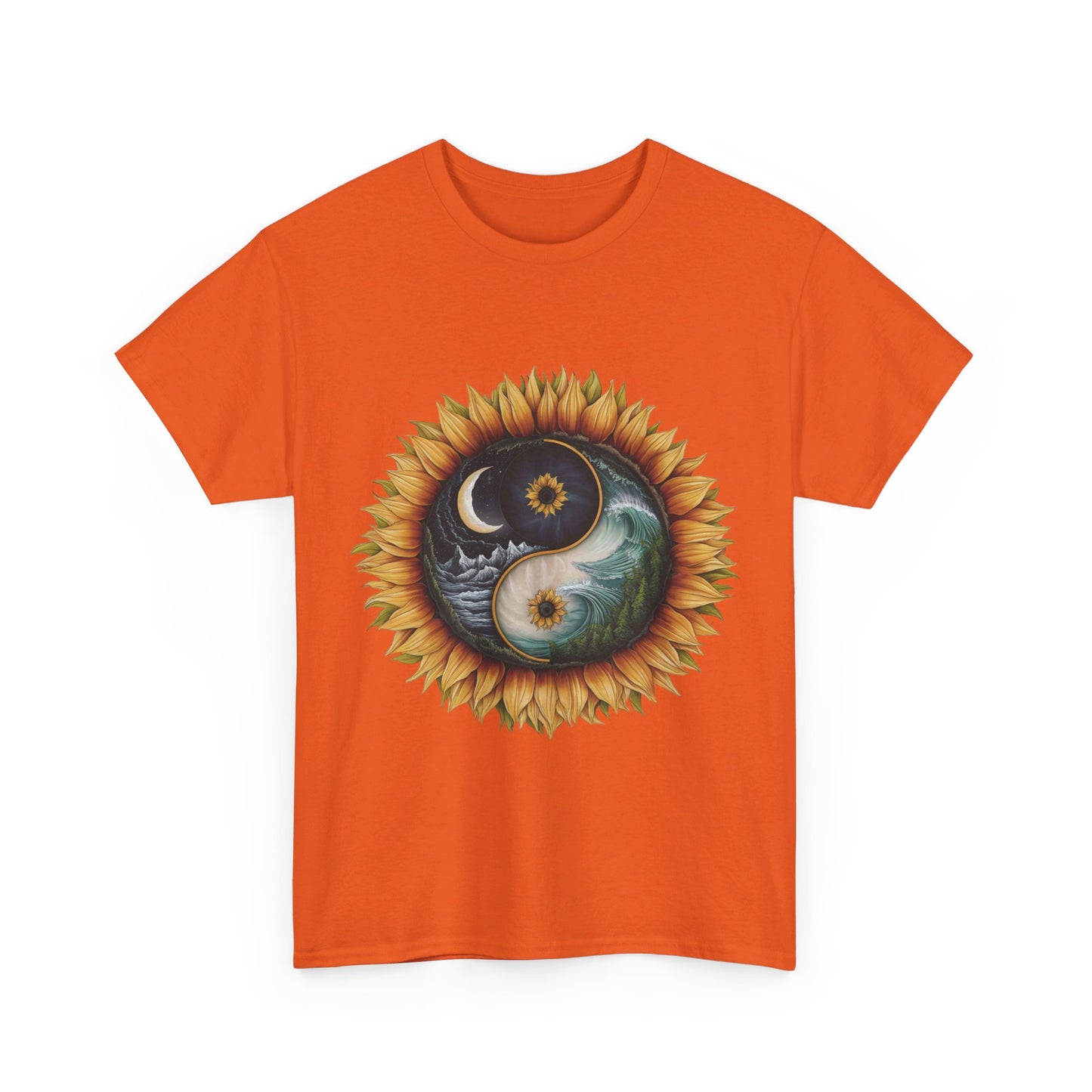 S=T=FU / 009 TAY 001 / Unisex Heavy Cotton Tee / Yin Yang Sunflower