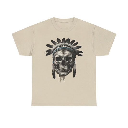 S=T=FU / 007 TSI 001 / Unisex Heavy Cotton Tee / Native American Skull