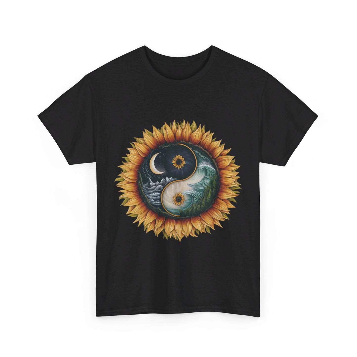 S=T=FU / 009 TAY 001 / Unisex Heavy Cotton Tee / Yin Yang Sunflower