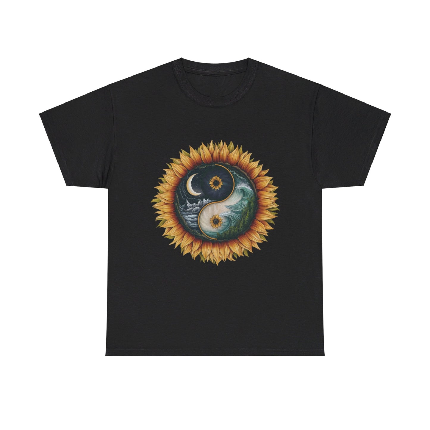 S=T=FU / 009 TAY 001 / Unisex Heavy Cotton Tee / Yin Yang Sunflower